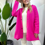 Abrigo Mujer Abotonado Color Fucsia Modelo Manhattan