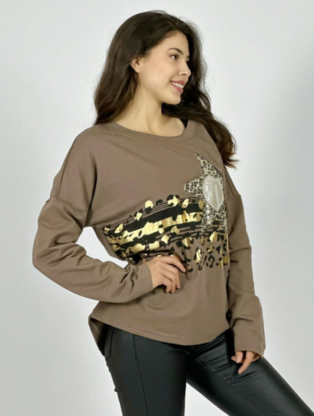 Polera algodón Corazón print Modelo Liz