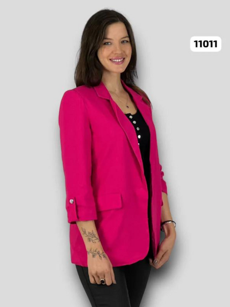 Blazer Italiano Lino Fucsia Modelo Milán