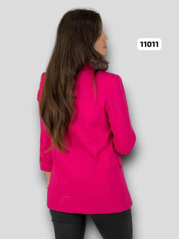 Blazer Italiano Lino Fucsia Modelo Milán