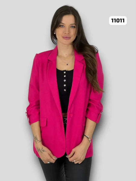 Blazer Italiano Lino Fucsia Modelo Milán