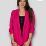 Blazer Italiano Lino Fucsia Modelo Milán