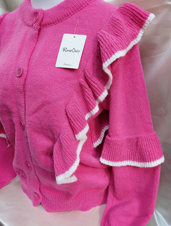 sweater con vuelos Modelo Aurora Fucsia