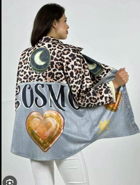 Sobrecamisa Gamuza Print Denim  Modelo Lola