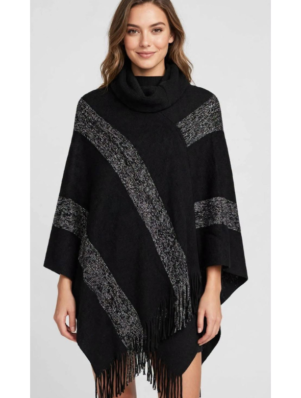 Poncho Elegance Black