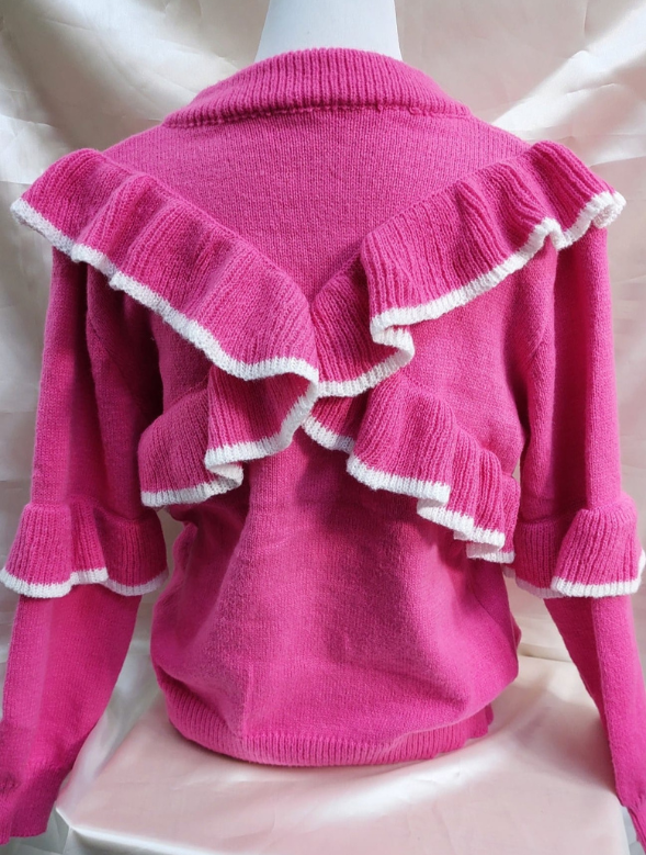 sweater con vuelos Modelo Aurora Fucsia