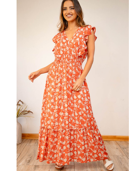 Vestido Largo Con Cinturón Modelo Lía