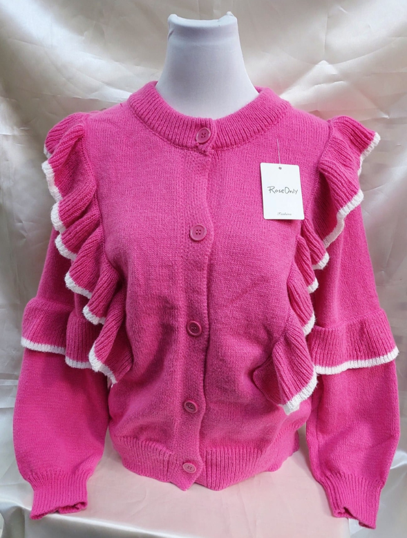 sweater con vuelos Modelo Aurora Fucsia